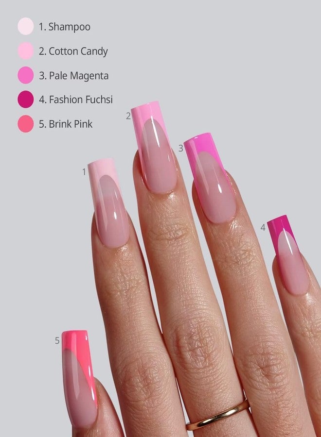 btartboxnails أظافر BTArtboxnails XCOATTIPS وردية اللون ذات أطراف فرنسية لاصقة - أظافر طويلة مربعة الشكل، أطراف أظافر جل ناعمة، 150 قطعة من أظافر أكريليك وردية اللون قابلة للإزالة، متوفرة بـ 15 مقاسًا - Image 3